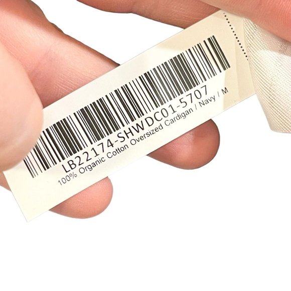 Quince 100% Organic Cotton Oversized Cardigan Open Front Rib Navy Blue M NEW - Picture 6 of 6